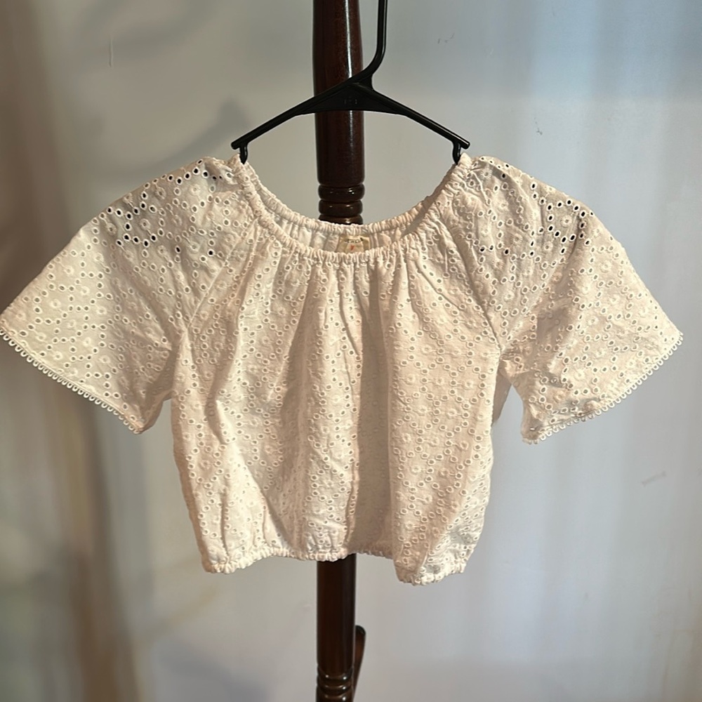 Crewcuts White Eyelet Top Size L (10-11)